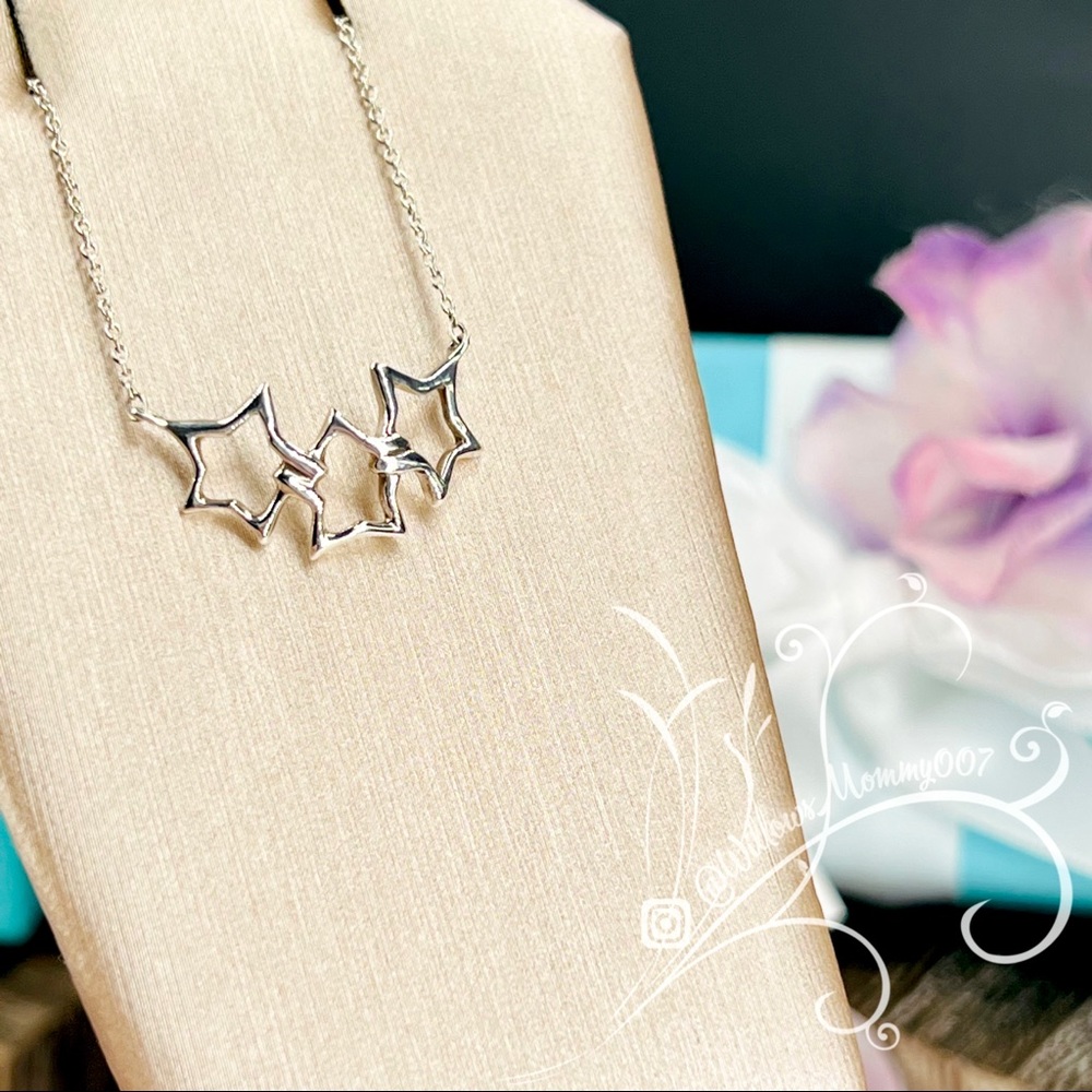 ✨RARE✨ Tiffany & Co. Triple 3 Star Necklace in Sterling Silver